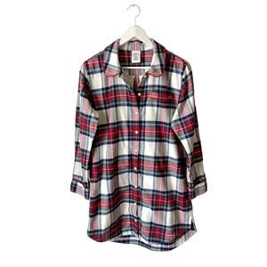 Vineyard Vines Plaid Flannel Night Shirt Size Small